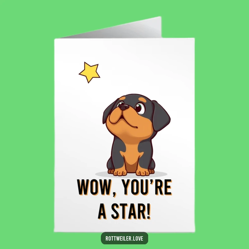Free Printable Surprised Rottweiler Congratulations Card: Star Wish Gift