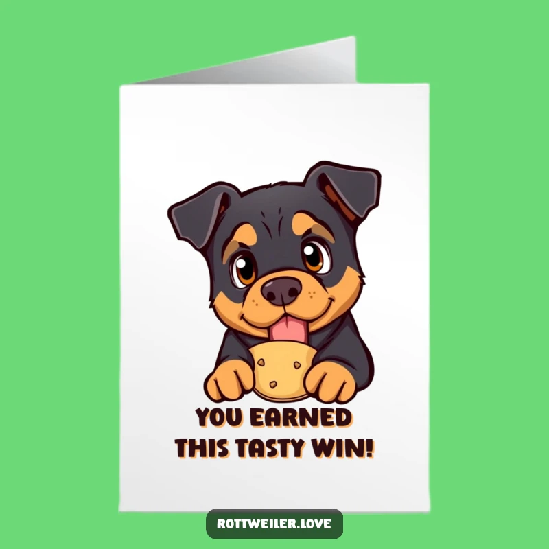Free Printable Rottweiler Congrats Card: Treat Motivated Success