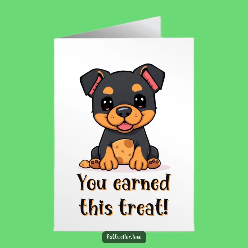 Free Printable Kawaii Rottweiler Congrats Card: Hopeful Treat, Download Now
