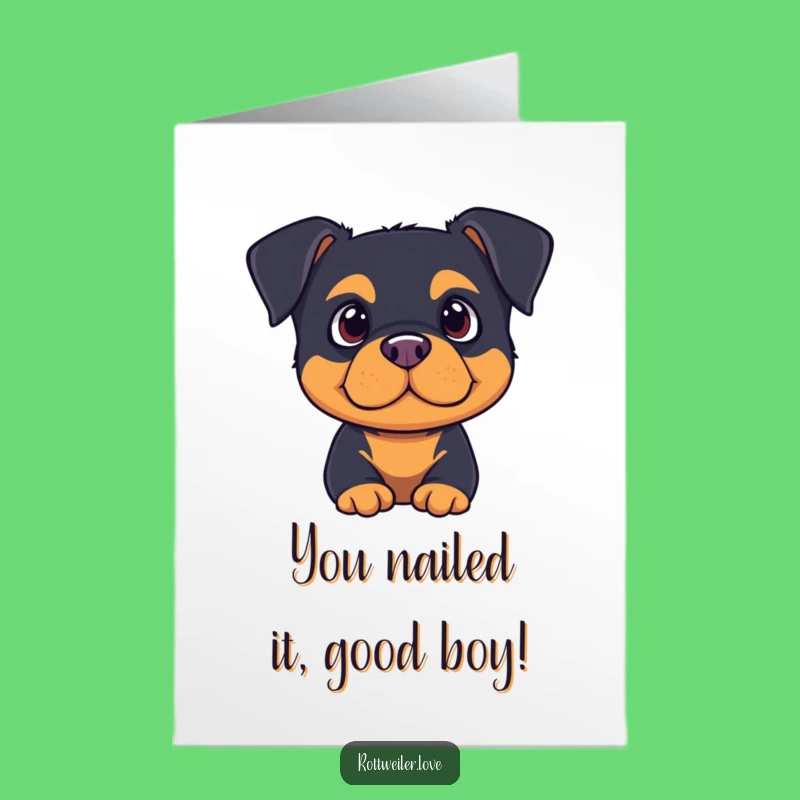 Free Printable Congrats Card: Listening Rottweiler Cheers Your Success