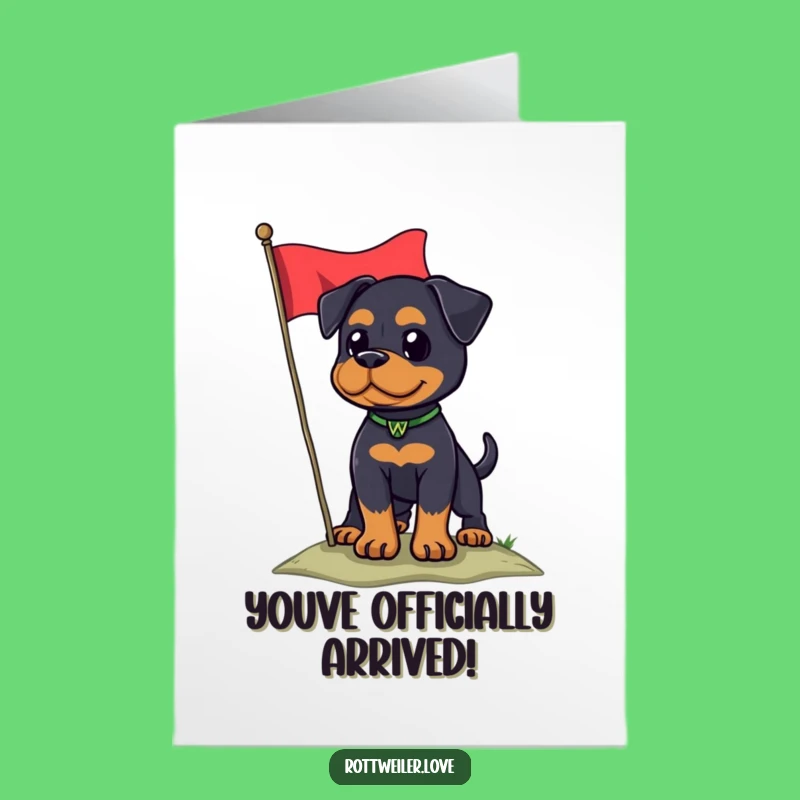 Free Printable Rottweiler Congrats Card: Proud Dog Celebrates Your Big Win!