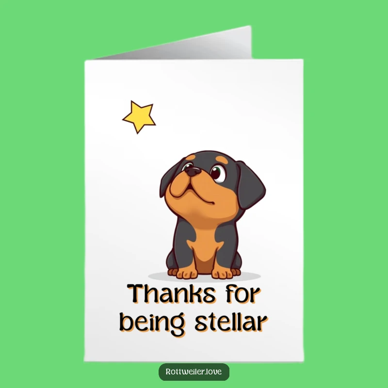 Free Printable Surprised Rottweiler Thank You Card: Starry Thanks Gift