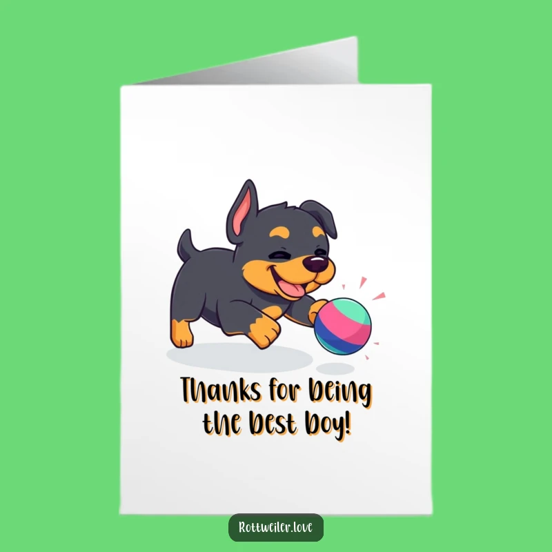 Free Printable Thank You Card: Funny Kawaii Rottweiler, Adorable Downloadable Gift