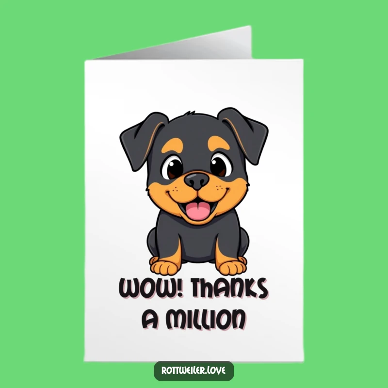 Free Printable Thank You Card: Surprised Happy Rottweiler, Funny Downloadable Gift
