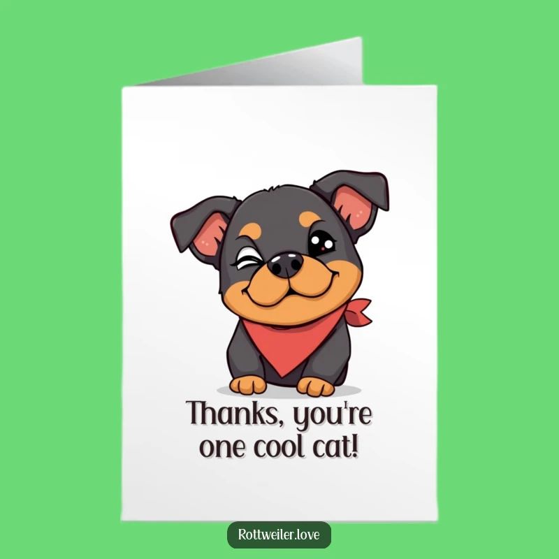 Free Printable Thank You Card: Winking Rottweiler Thanks