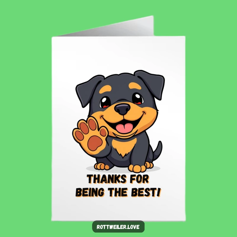 Free Printable Rottweiler Thank You Card: Kawaii Pup Paw Offer