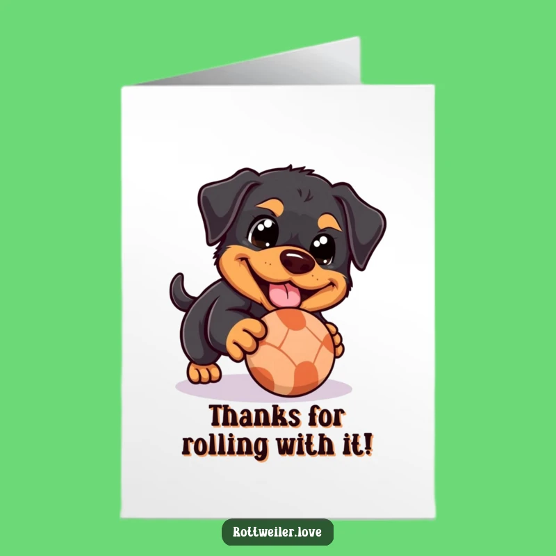 Free Printable Thank You Card: Grateful Rottweiler's Ball