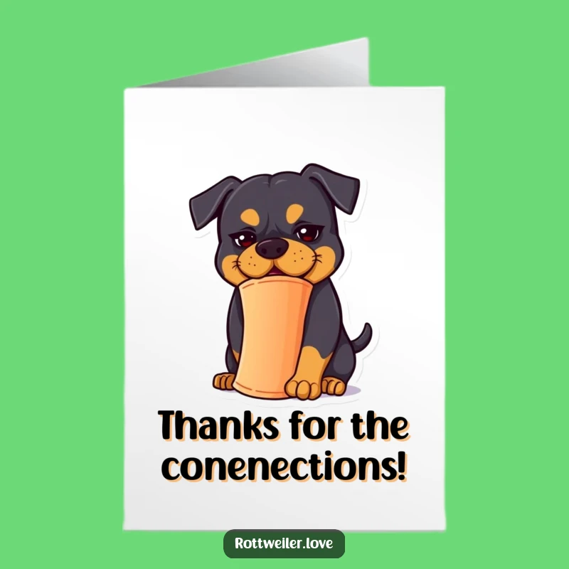 Free Printable Thank You Card: Rottweiler Cone Wobble, Goofy Thanks, Playful Downloadable Gift