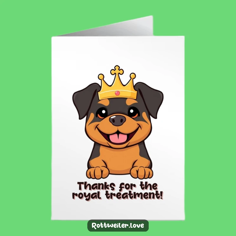 Free Printable Royal Rottweiler Thank You Card: Funny Downloadable Art for Gracious Thanks