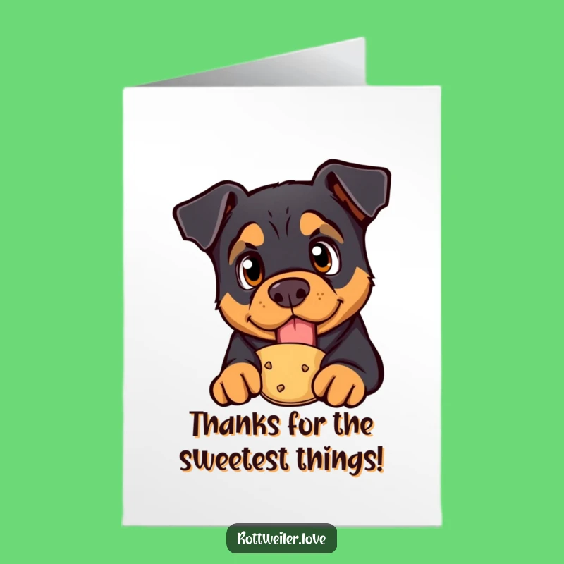 Free Printable Rottweiler Thank You Card: Treat Appreciation