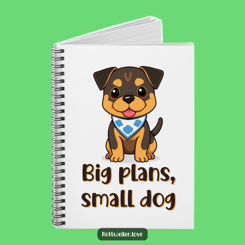 Funny Rottweiler Bandana Notebook - Journal Your Wagging Tail Ideas Gift