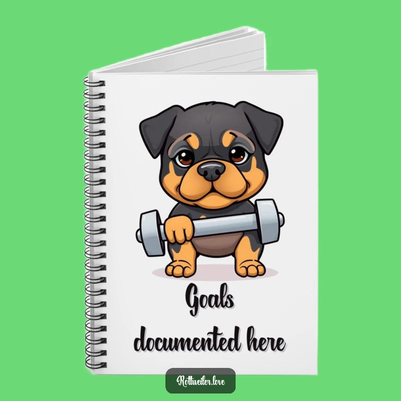 Funny Fit Rottweiler Notebook: Jot Down Goals with Determination, Gift
