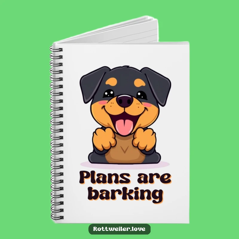 Funny Kawaii Rottweiler Bark Notebook: Jot Ideas with Happy Energy!