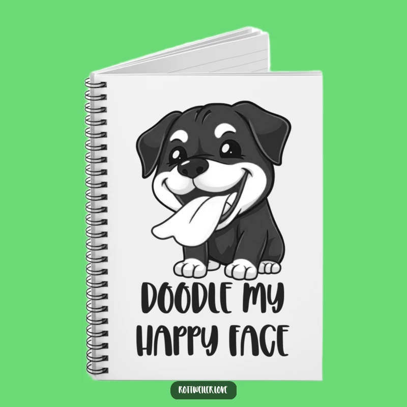 Funny Kawaii Rottweiler Grin Notebook: Joyful Tongue Notes, Dog Lover Journal Gift