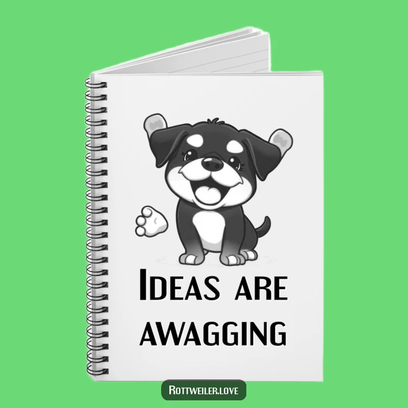 Funny Kawaii Rottweiler Wag Notebook: Full Body Notes, Dog Lover Journal Gift