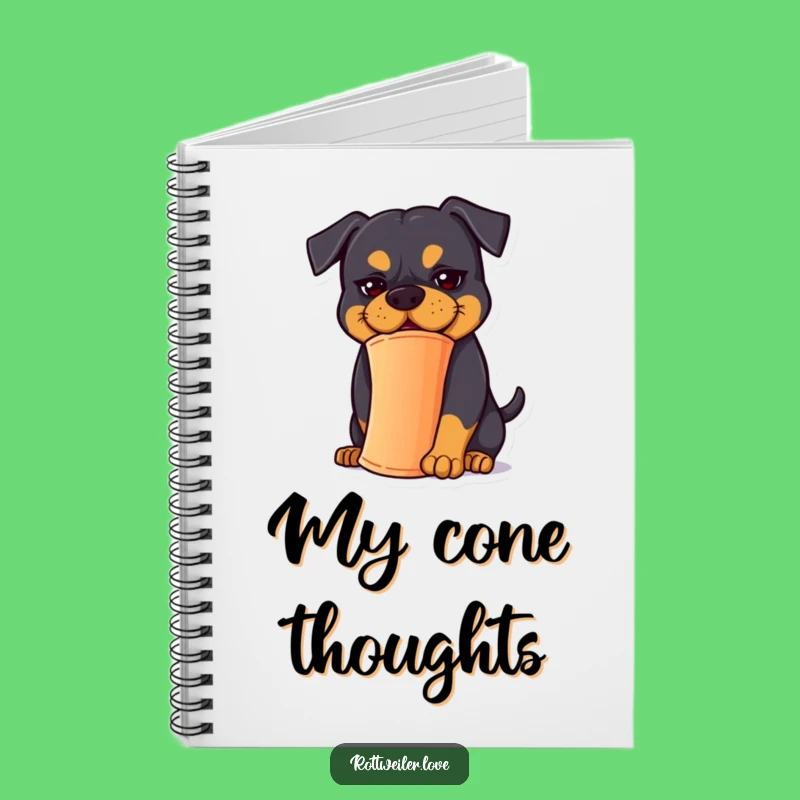 Funny Rottweiler Balancing Cone Notebook - Jot Down Your Goofy Ideas Gift