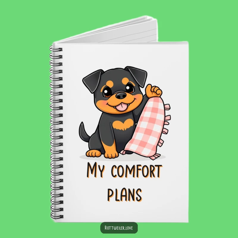Funny Rottweiler Blanket Notebook, Enthusiastic Dog Journal, Hilarious Stationery Gift