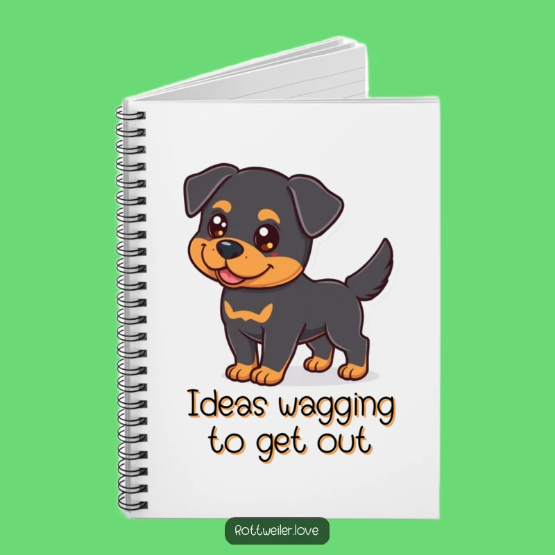 Funny Rottweiler Notebook: Dog Lover Gift for Notes with Wagging Tail