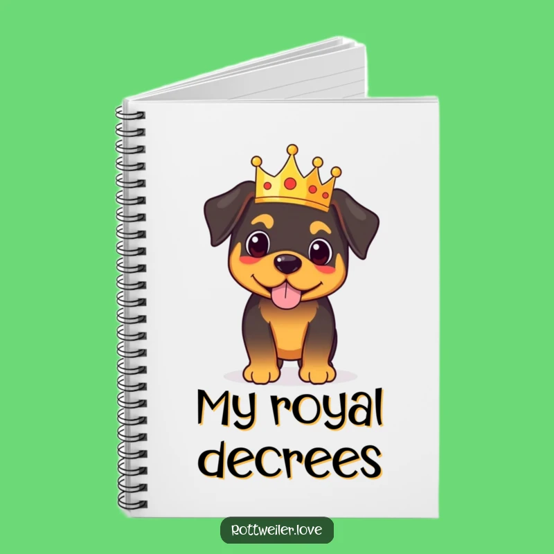 Funny Royal Rottweiler Notebook: Jot Down Ideas with Majestic Flair