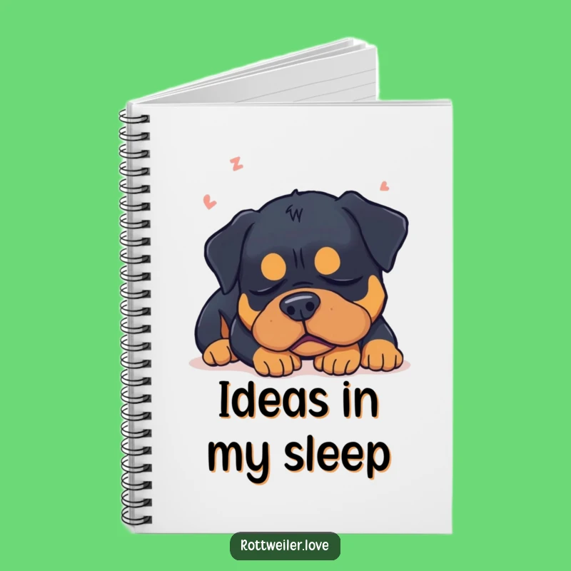 Funny Sleepy Rottweiler Dream Notebook: Relaxing Dog Journal Gift