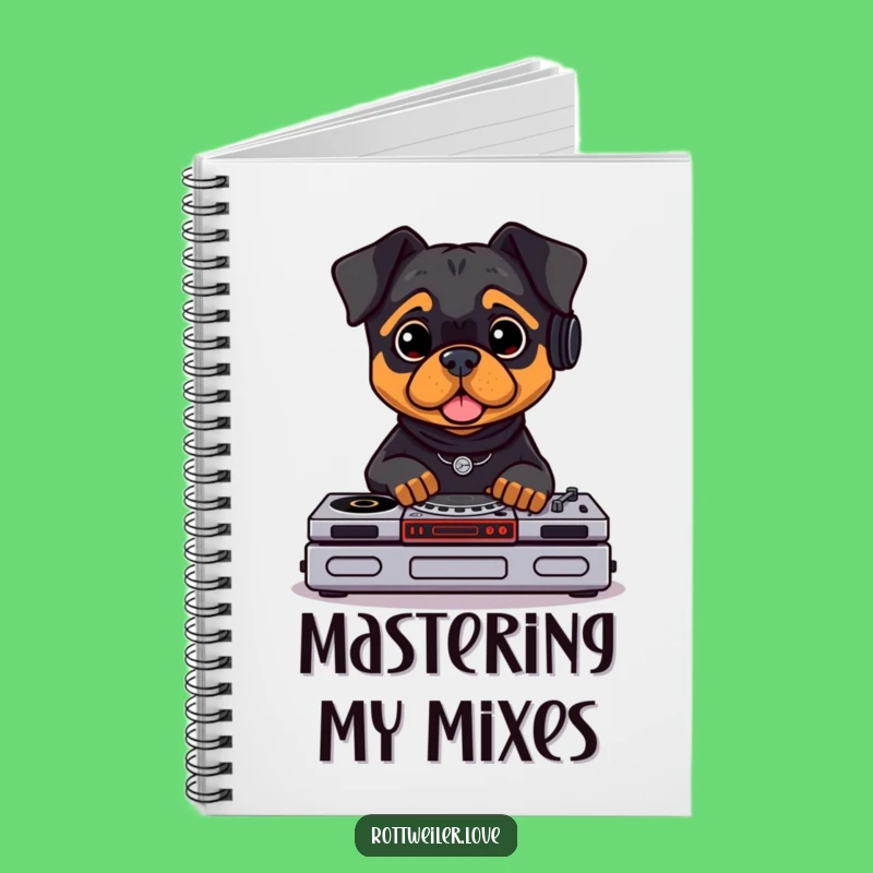 Rottweiler DJ Notebook: Track Your Ideas with Musical Fun