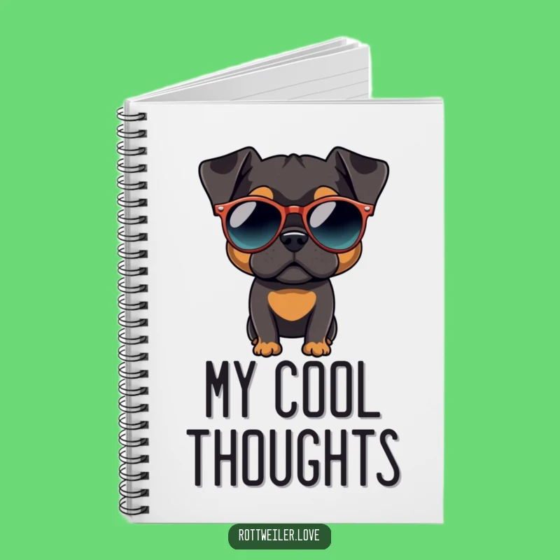 Funny Rottweiler Shades Notebook - Cool Dog Jotter Gift