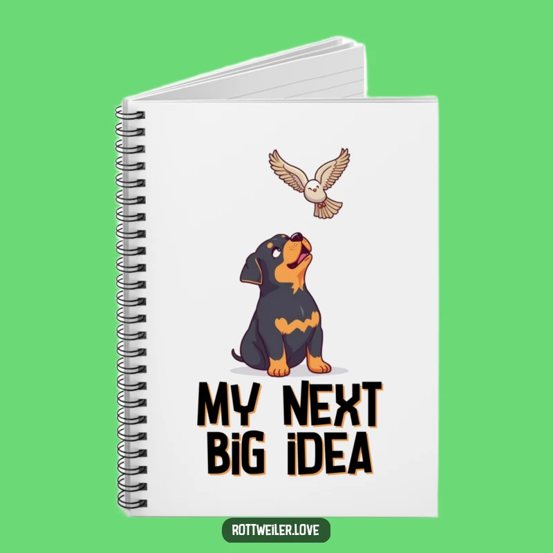 Funny Rottweiler Bird Notebook, Enthusiastic Dog Journal, Hilarious Stationery Gift