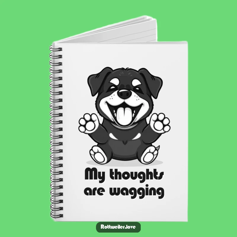 Funny Kawaii Rottweiler Notebook: Happy Bark Journal, Paws Up Notes Gift