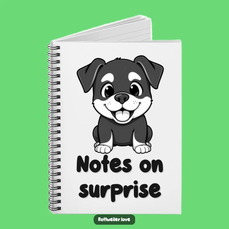 Funny Kawaii Rottweiler Surprise Notebook: Happy Expression Notes, Unique Journal Gift