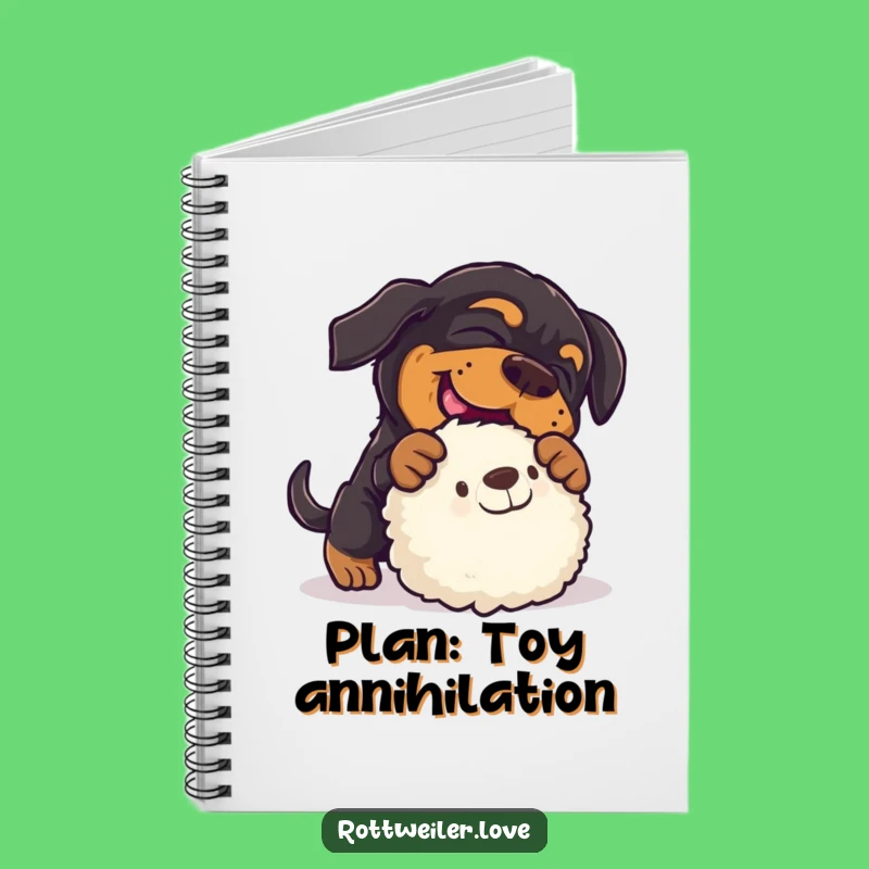 Funny Rottweiler Pounce Notebook: Playful Dog Journal, Toy Attack Notes!
