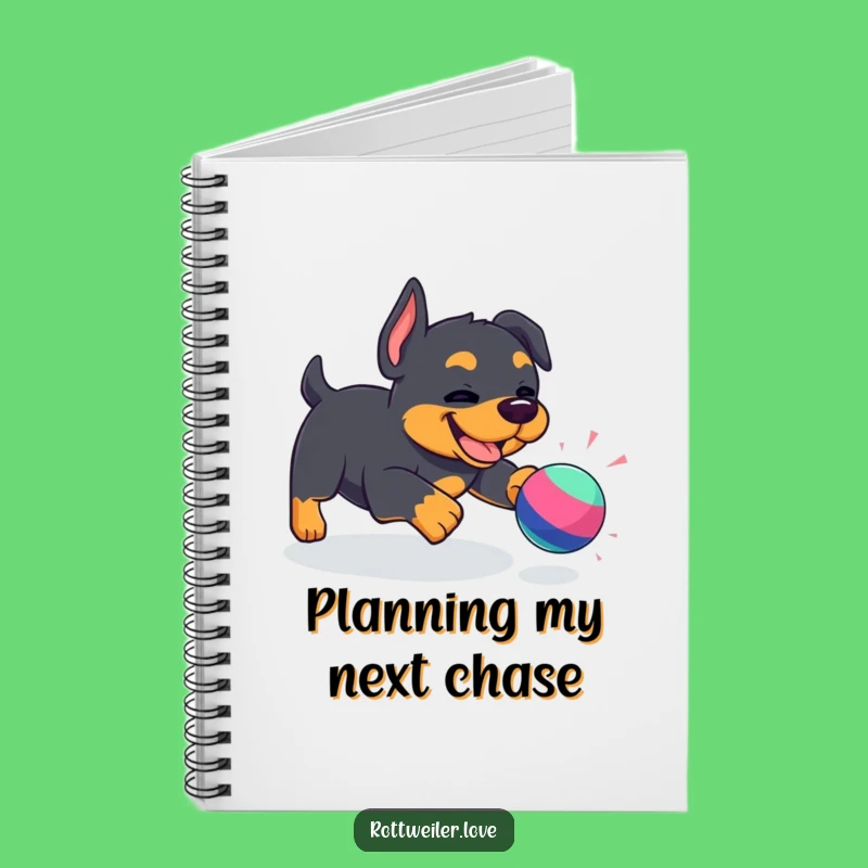 Cute Funny Kawaii Rottweiler Notebook: Playful pup, a perfect funny gift for notes and doodles.