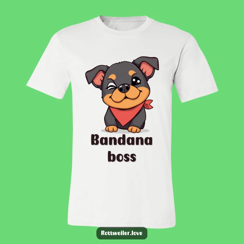 Funny Rottweiler T-Shirt: Silly Bandana, Winking Dog, Cool Tee!