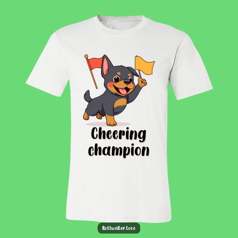 Funny Rottweiler Flag Waving T-Shirt - Energetic Dog Lover Gift