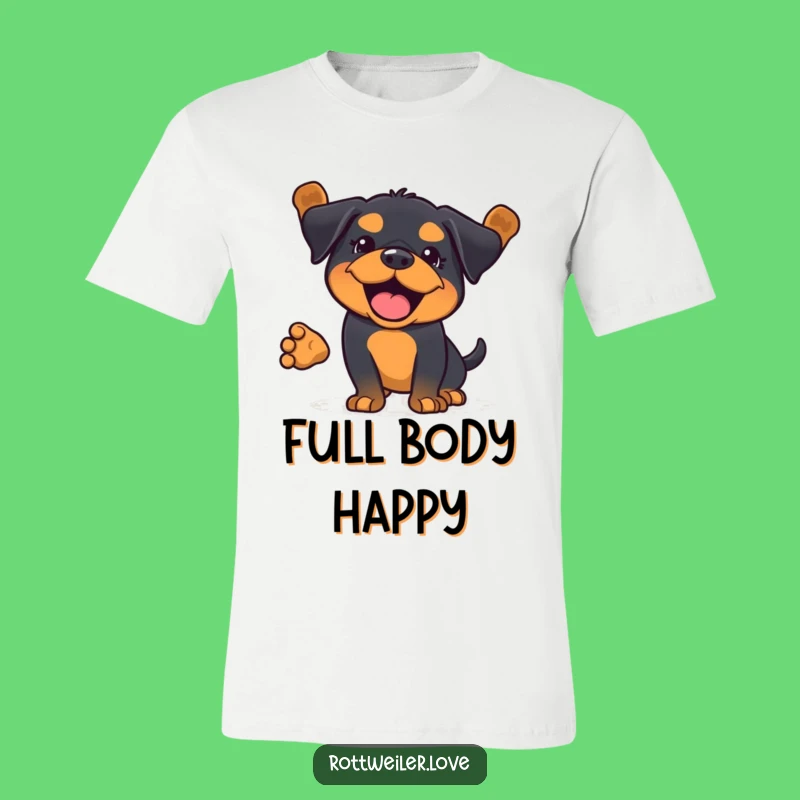 Funny Kawaii Rottweiler Wag T-Shirt: Full Body Joy, Ultimate Dog Lover Gift