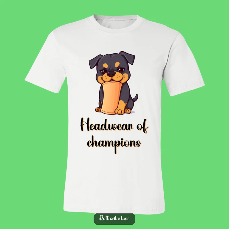 Funny Rottweiler Balancing Cone T-Shirt - Goofy Dog Shirt Gift