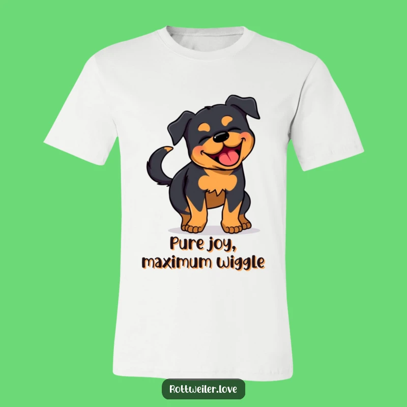 Funny Rottweiler Wiggle T-Shirt - Joyful Dog Tail Wagging Tee - Gift