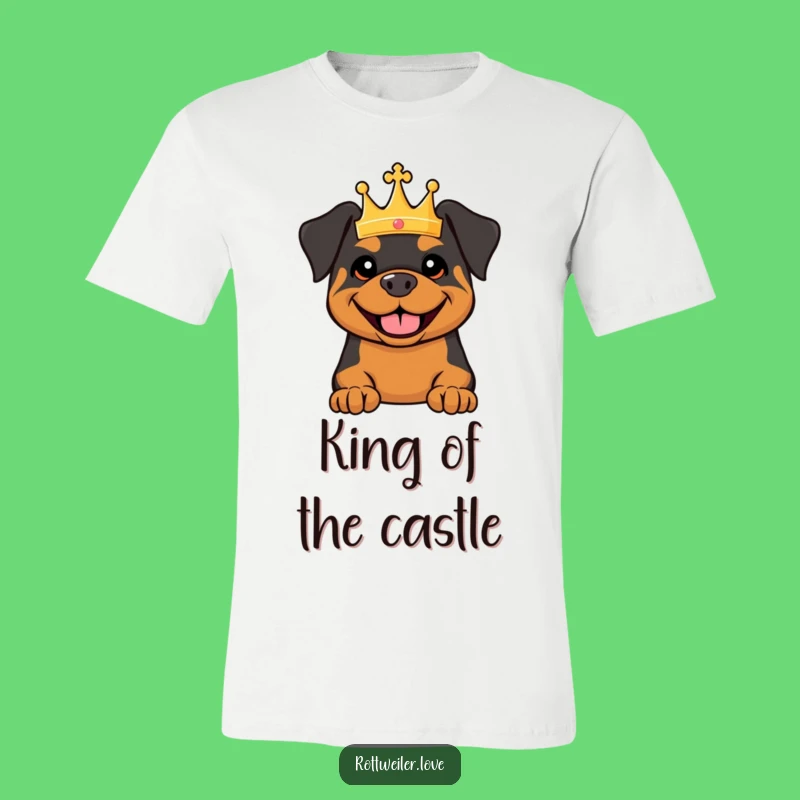 Funny Royal Rottweiler T-Shirt: Tiny Crown Smile, Hilarious Dog Gift