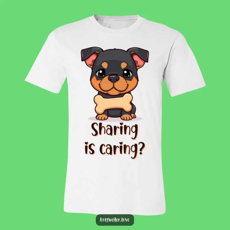 Funny Shy Rottweiler Bone T-Shirt: Adorable Dog Lover Apparel Gift