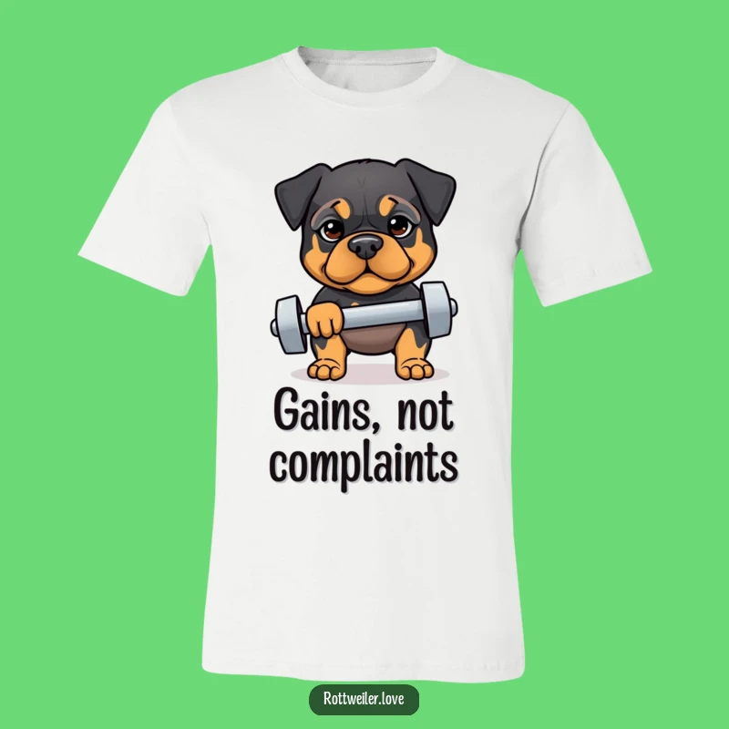 Funny Fit Rottweiler T-Shirt: Determined Lift Tee, Hilarious Gym Gift
