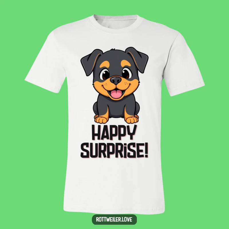 Funny Kawaii Rottweiler Surprise T-Shirt: Happy Expression Tee, Ultimate Gift