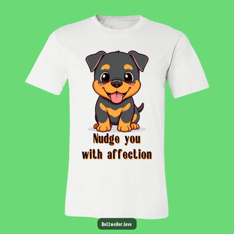 Funny Kawaii Rottweiler Nudge T-Shirt, Affectionate Dog Lover Tee, Happy Pup Outfit