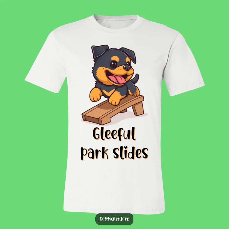 Rottweiler Ramp T-Shirt: Funny Action Tee for Playful Pups