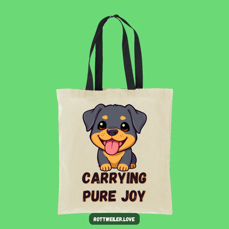 Funny Kawaii Rottweiler Tote Bag: Carry Your Dog Lover Pride