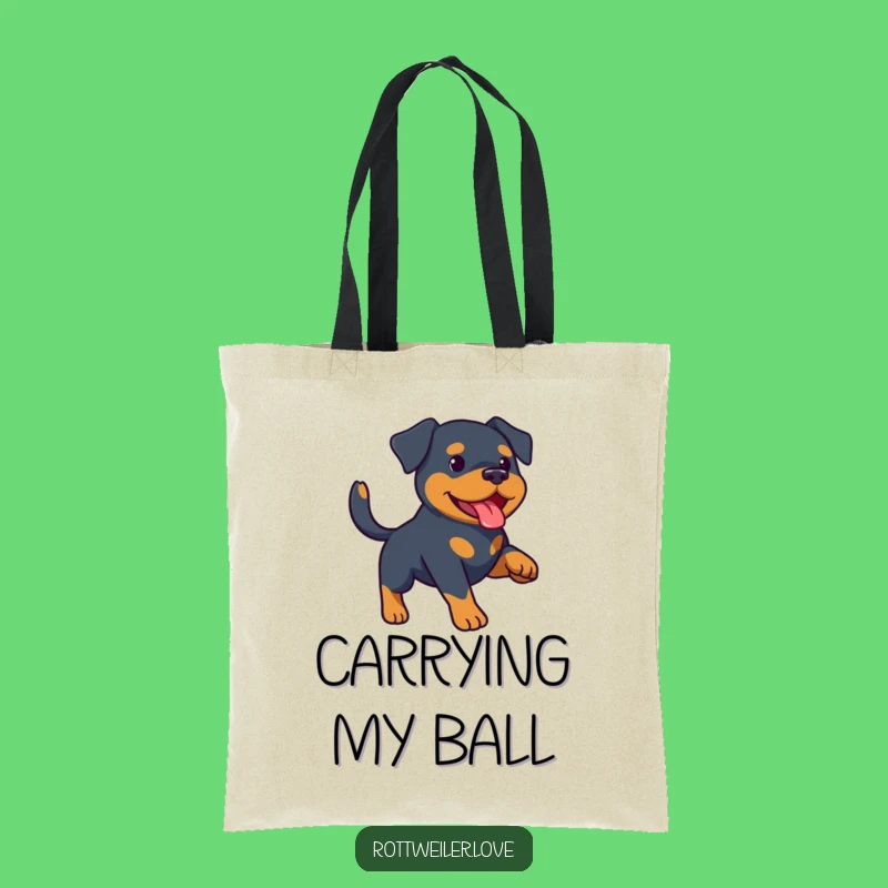 Funny Rottweiler Fetch Tote Bag: Carry Your Essentials with Canine Charm