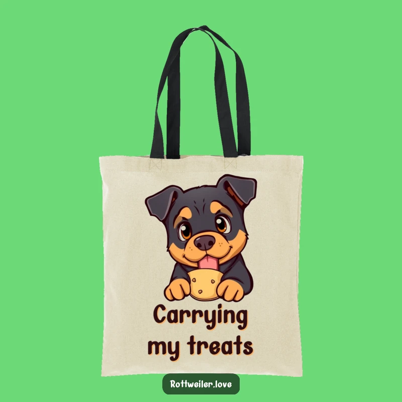 Funny Rottweiler Treat Tote Bag: Carry Your Essentials with Curious Style