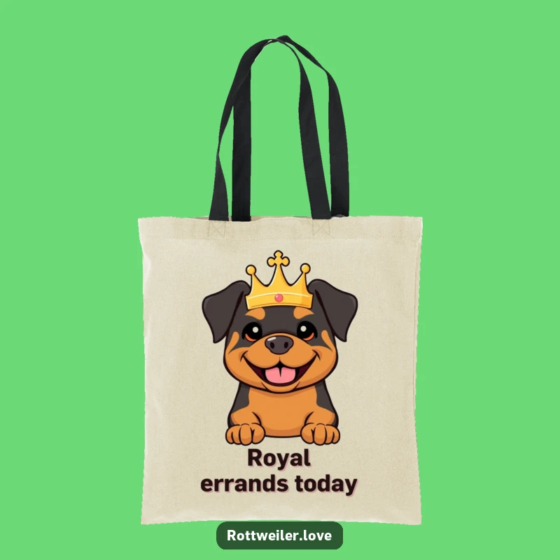 Funny Royal Rottweiler Tote Bag: Carry Your Crown, Hilarious Dog Gift